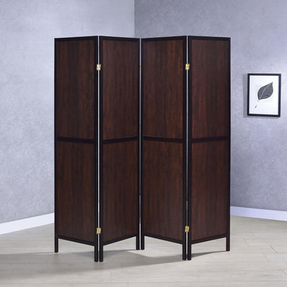 4 Panel Folding Screen - Brown