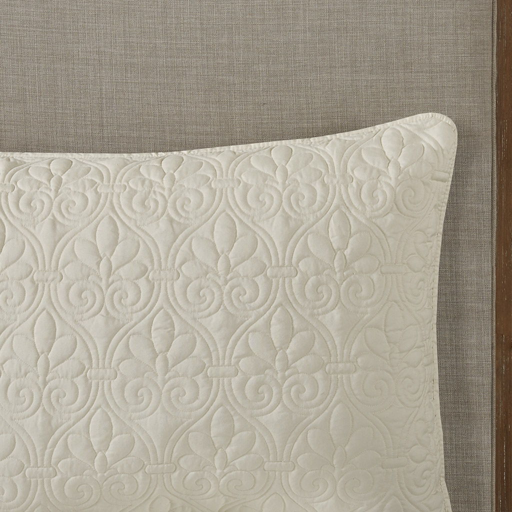 Quebec - Queen Fitted Bedspread (Set of 3) - Cream