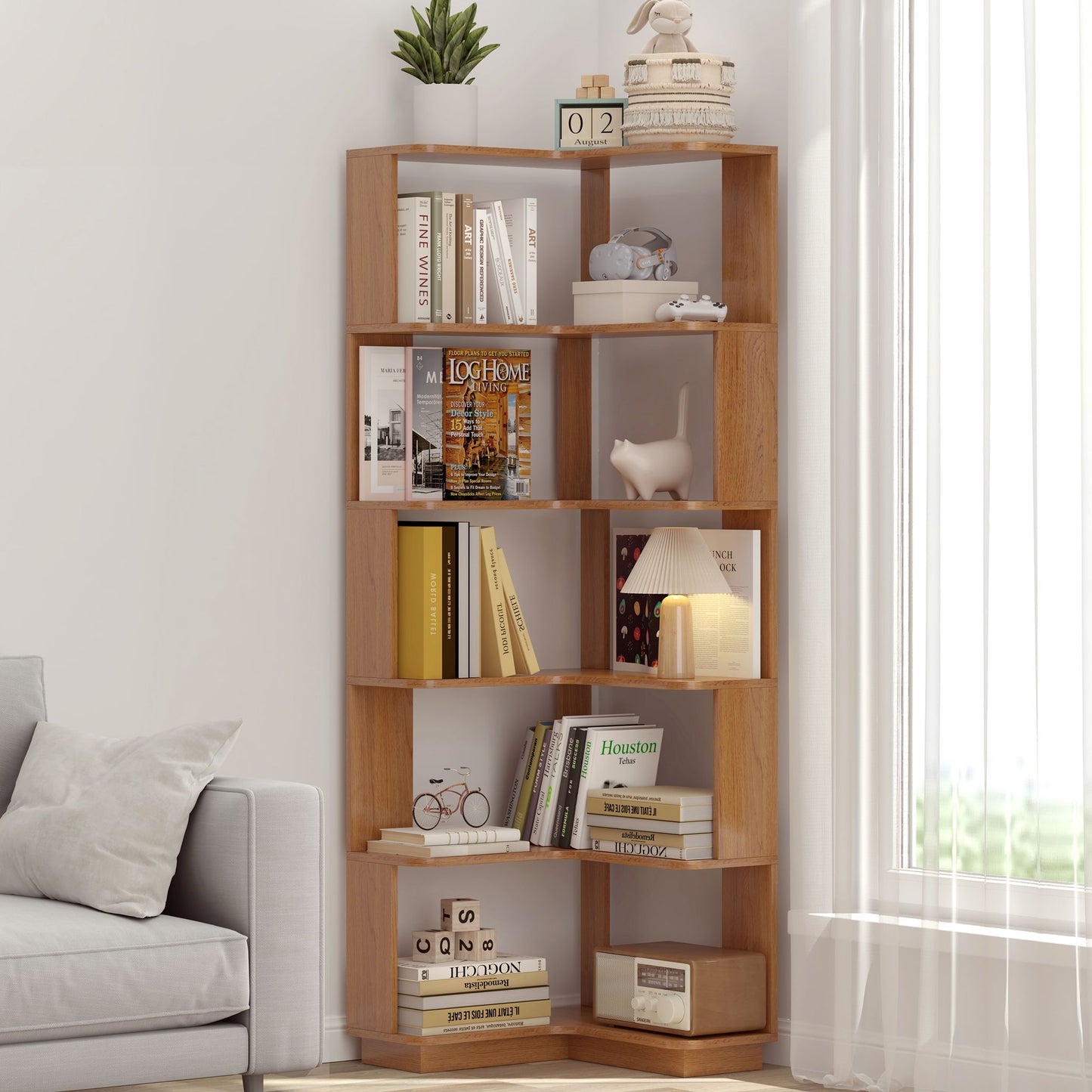 L-Shaped Corner Bookshelf