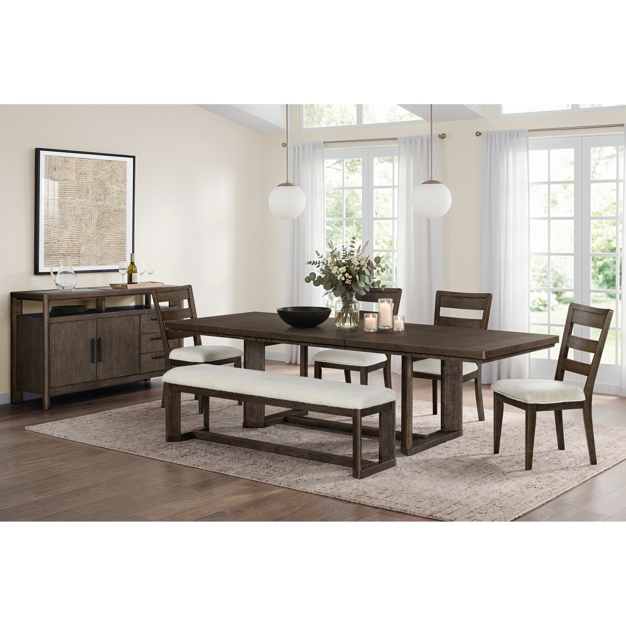 Backless Upholstered Dining Bench