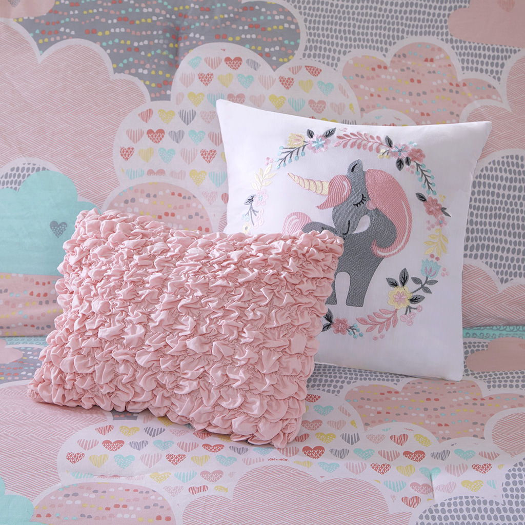 Cloud - Printed Comforter Cotton Set - Pink