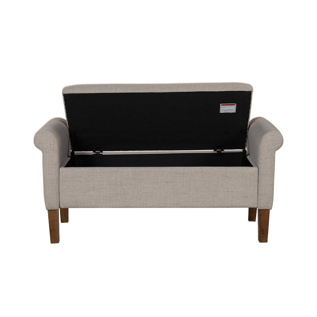 Aubrey - Upholstered Storage Bench - Cream