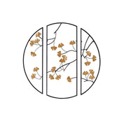 Golden Gingko Leaves - Wall Decor (Set of 3) - Black / Gold