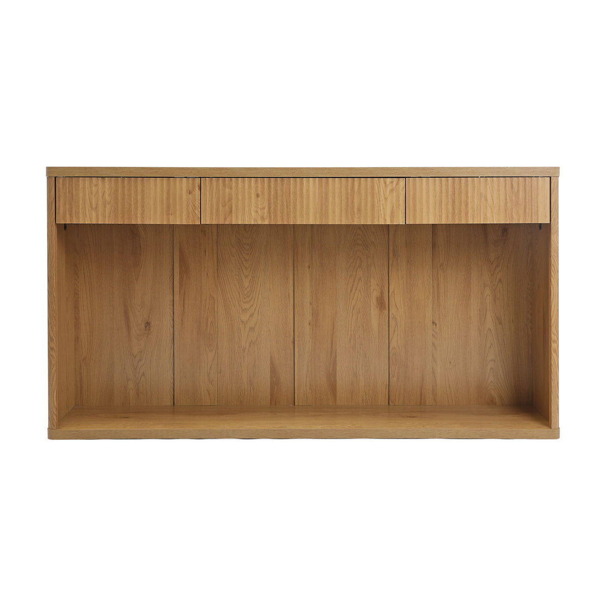 Fluted Console Table With 3 Drawers, Long Sofa Table Behind Couch For Living Room