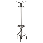 12 Hook Coat Rack With Umbrella Holder - Black