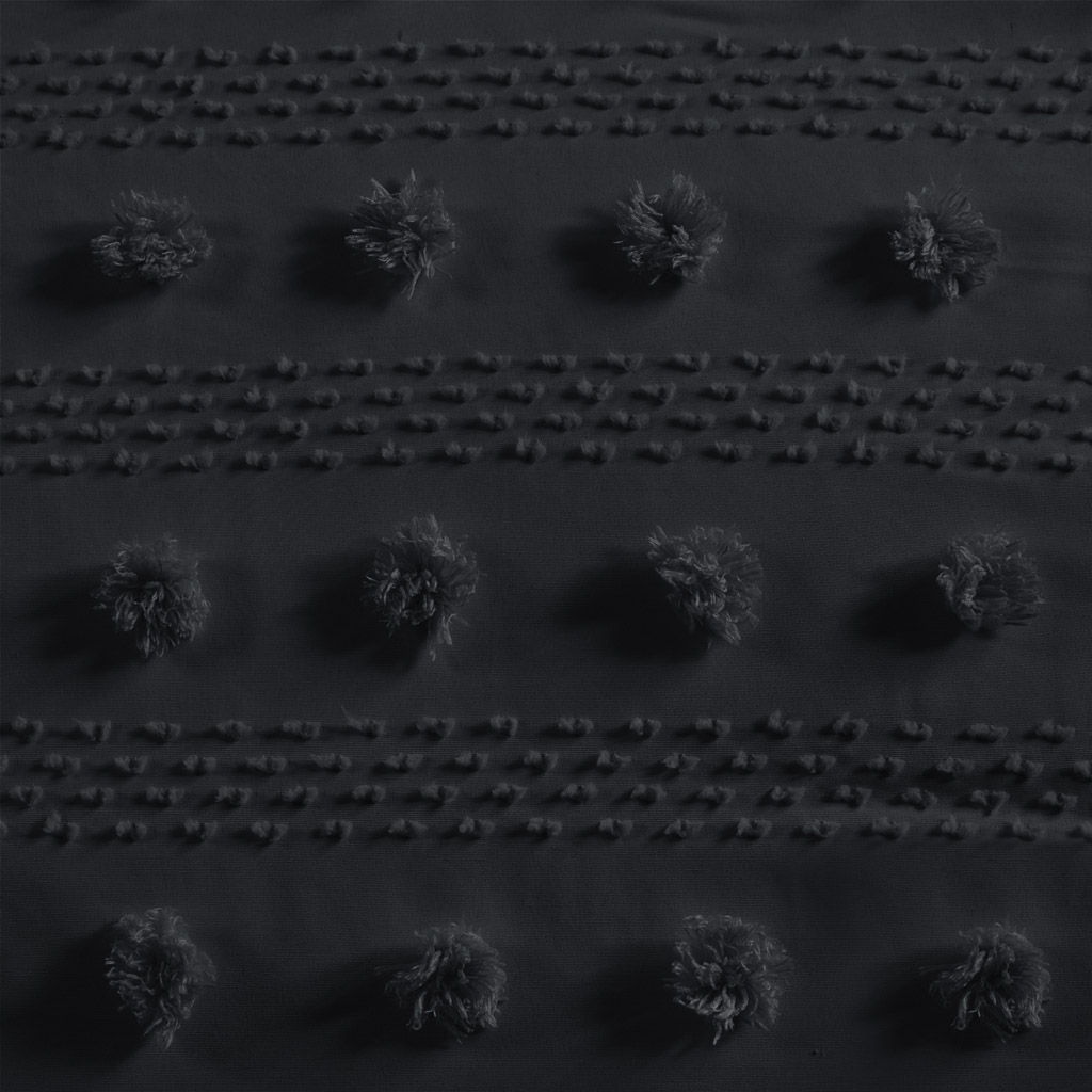 Lucy - Clip Jacquard Duvet Cover Set - Black