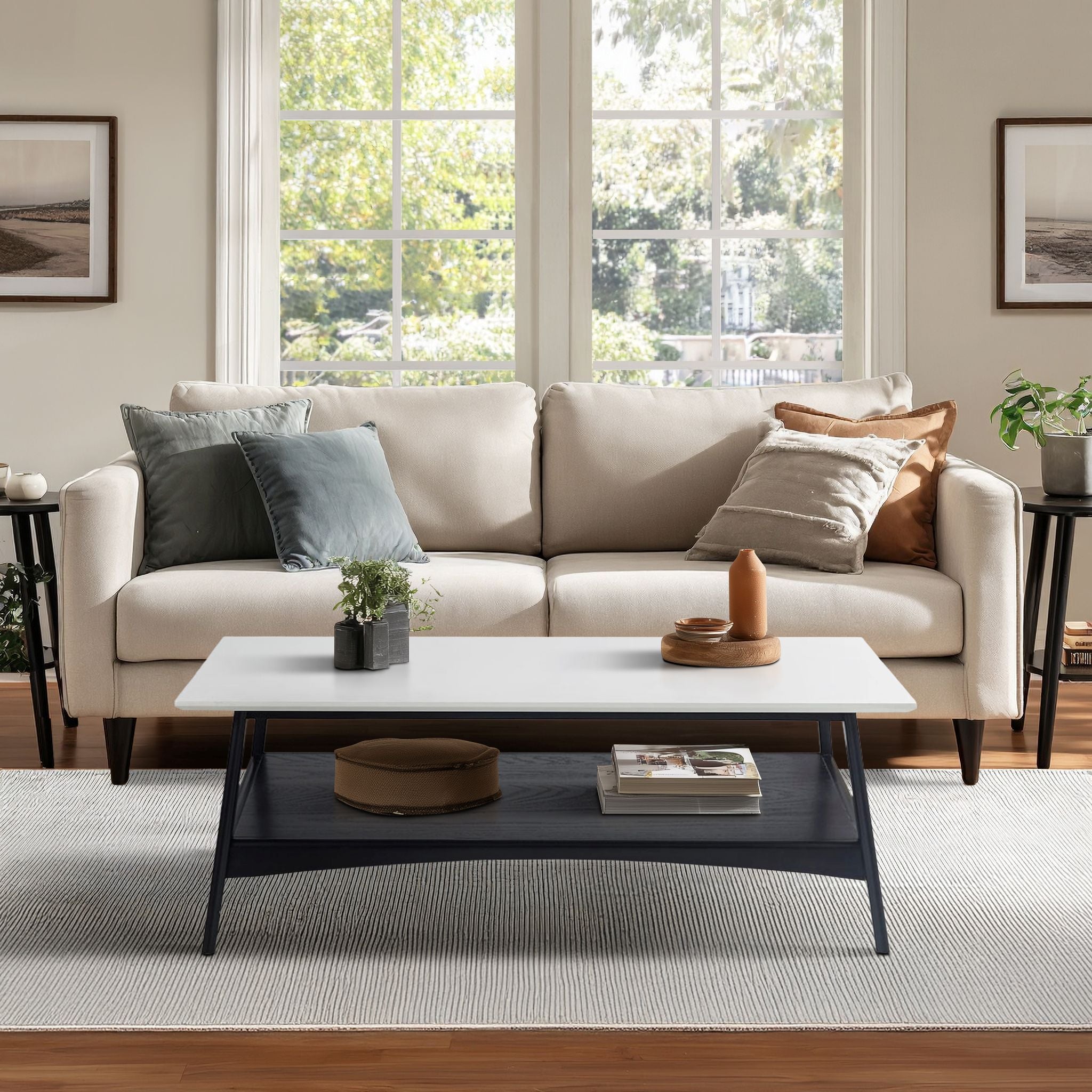 Parker - Coffee Table - Off-White / Black