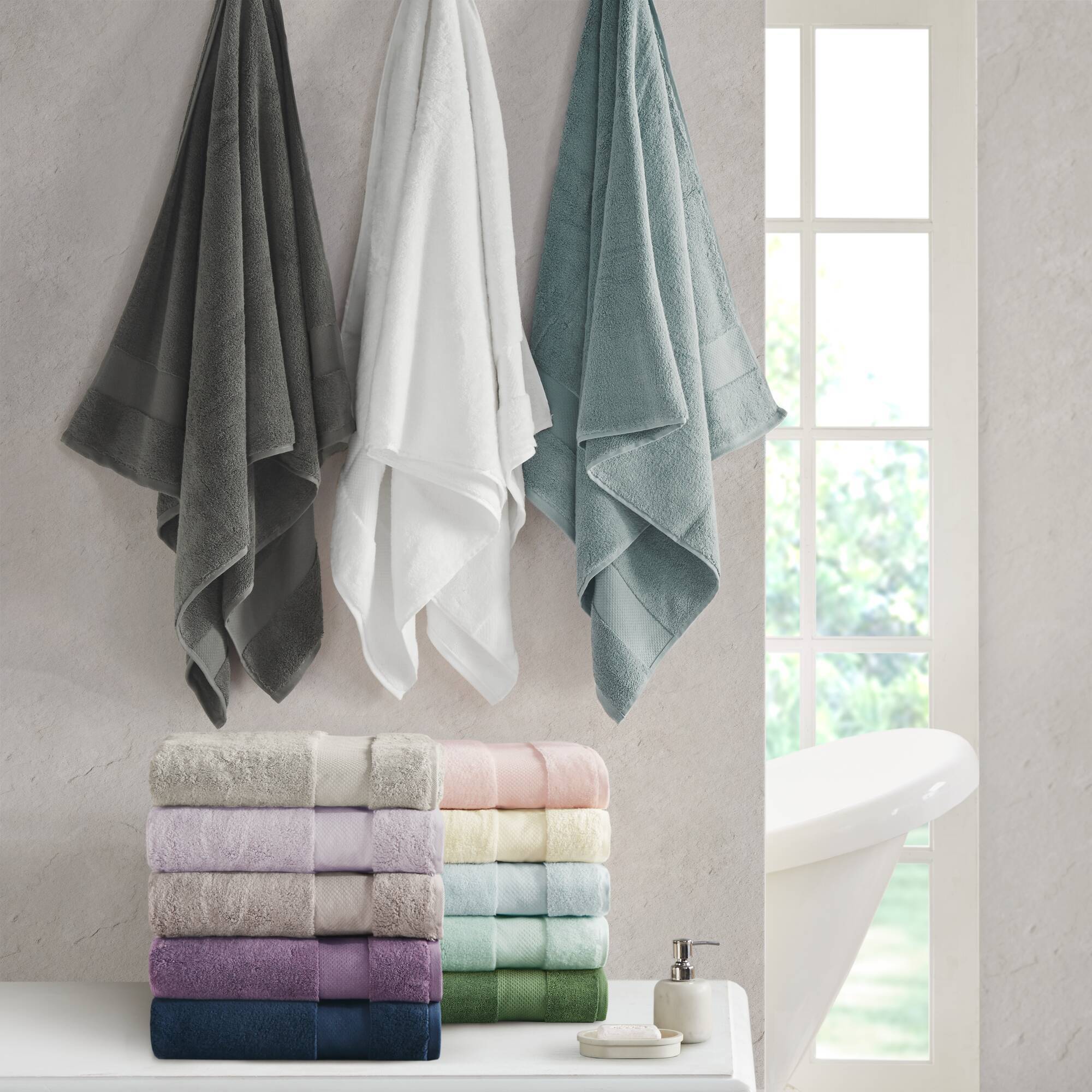 Turkish - 6 Piece Bath Towel Set - Light Blue
