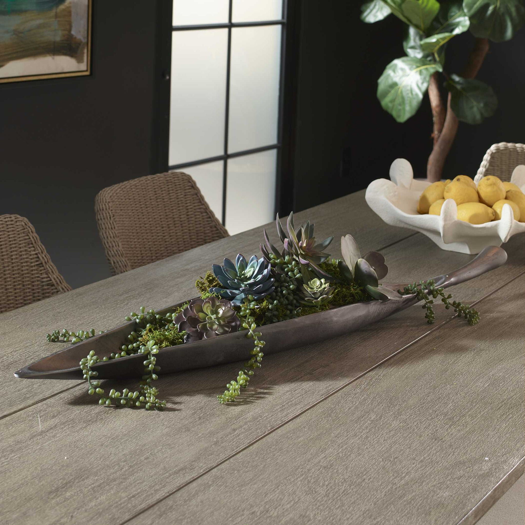 Leaflet - Outdoor Bowl - Dark Nickel