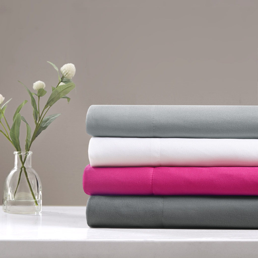 Microfiber - Queen Sheet Set With Side Storage Pockets - Gray