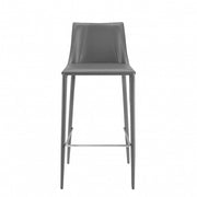 30" Gray Steel Low Back Bar Height Bar Chair