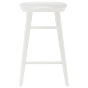 25" White Solid Wood Backless Counter Height Bar Chair