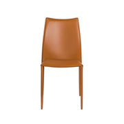 Set of Two Terra Cotta Upholstered Leather Dining Side Chairs