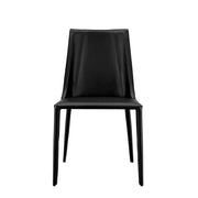Black Upholstered Leather Dining Side Chair