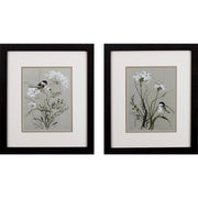 Set of Two Babybreaths and Birds Wall Art