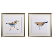 Set of Two Colorful Beach Birds Wall Art
