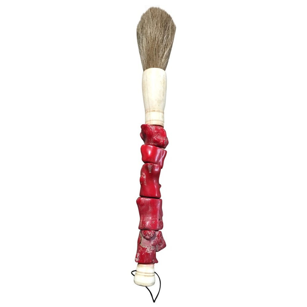 2" X 14" Red And Ivory Crystal Hanging Dimensional Sculpture