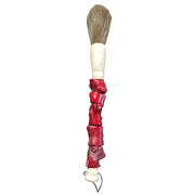 2" X 14" Red And Ivory Crystal Hanging Dimensional Sculpture