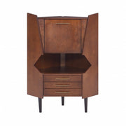 Cosmo Brown and Black Corner Bar Cabinet