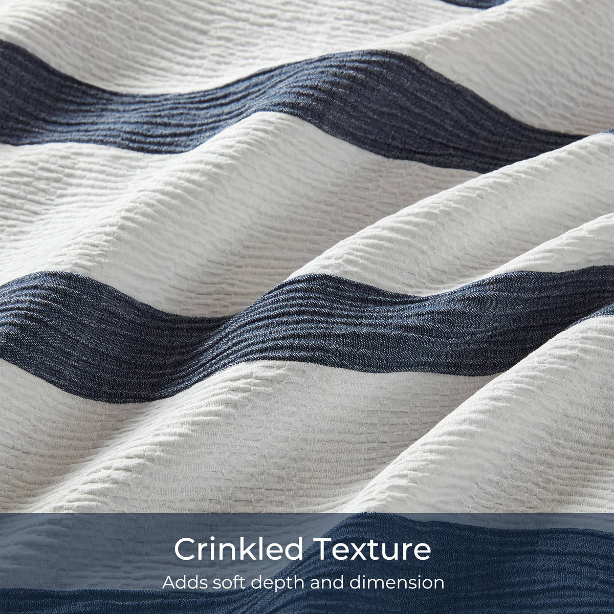 Merritt - King/California King Yarn-Dyed Striped Comforter - Blue