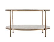 33" White Solid Manufactured Wood And Metal Square Coffee Table