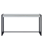 54" White and Black Distressed Sled Console Table