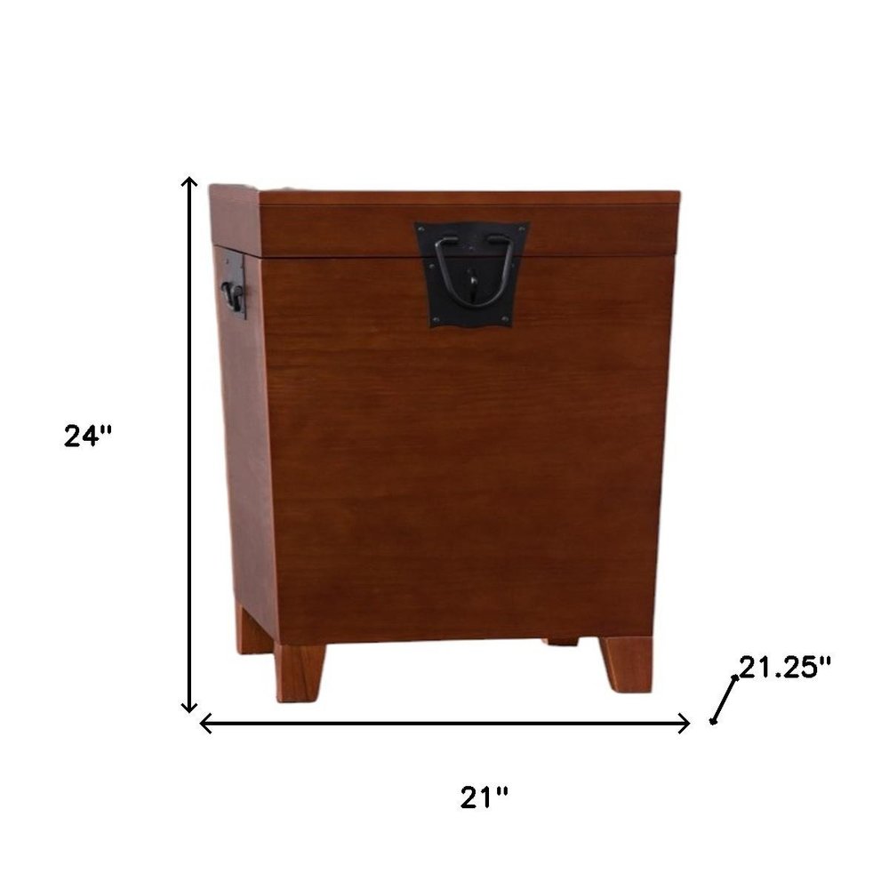 24" Brown Solid Wood Square End Table
