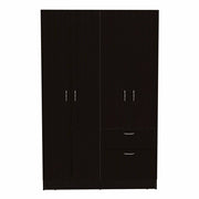 67" Black And White Wood Four Door Single Drawer Combo Dresser