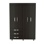 68" Wood Three Drawer Combo Dresser