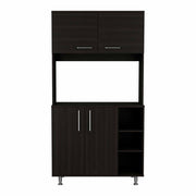 71" Black Wood Pantry Or Storage Closet