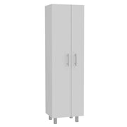 71" White Versatile Tall Pantry Cabinet with Five Shelves