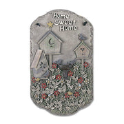 13" X 8" Gray And Ivory Bird Home Sweet Home Polyresin Wall Decor