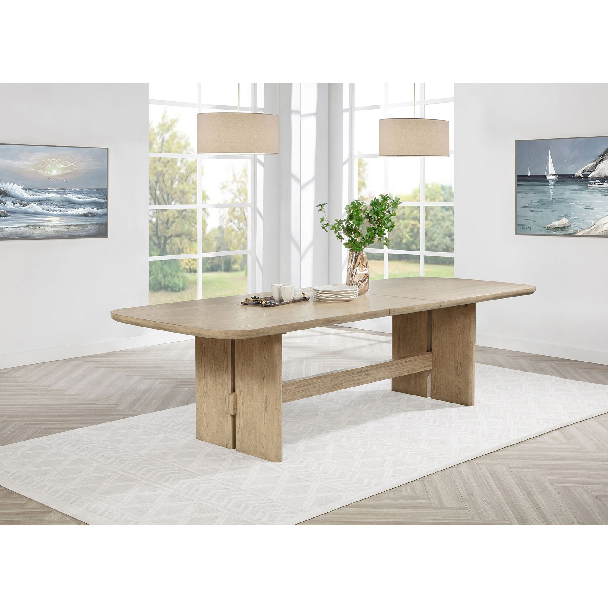 Kimpton - Rectangular Dining Table With Extension Leaf - Beige