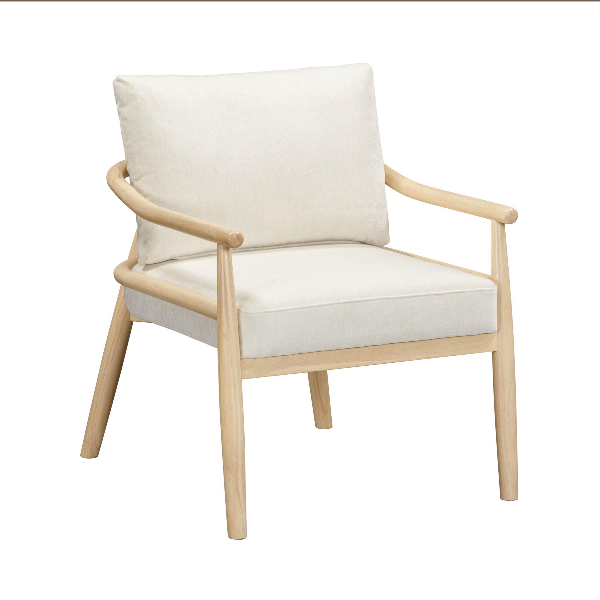 Dixie - Chenille Velvet Accent Chair - Cream