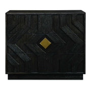 Faulkner - 3 Drawer Modern Chest - Black / Brass