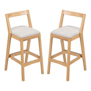 Jasper - Indoor Barstool With Upholstery (Set of 2) - Beige / Natural