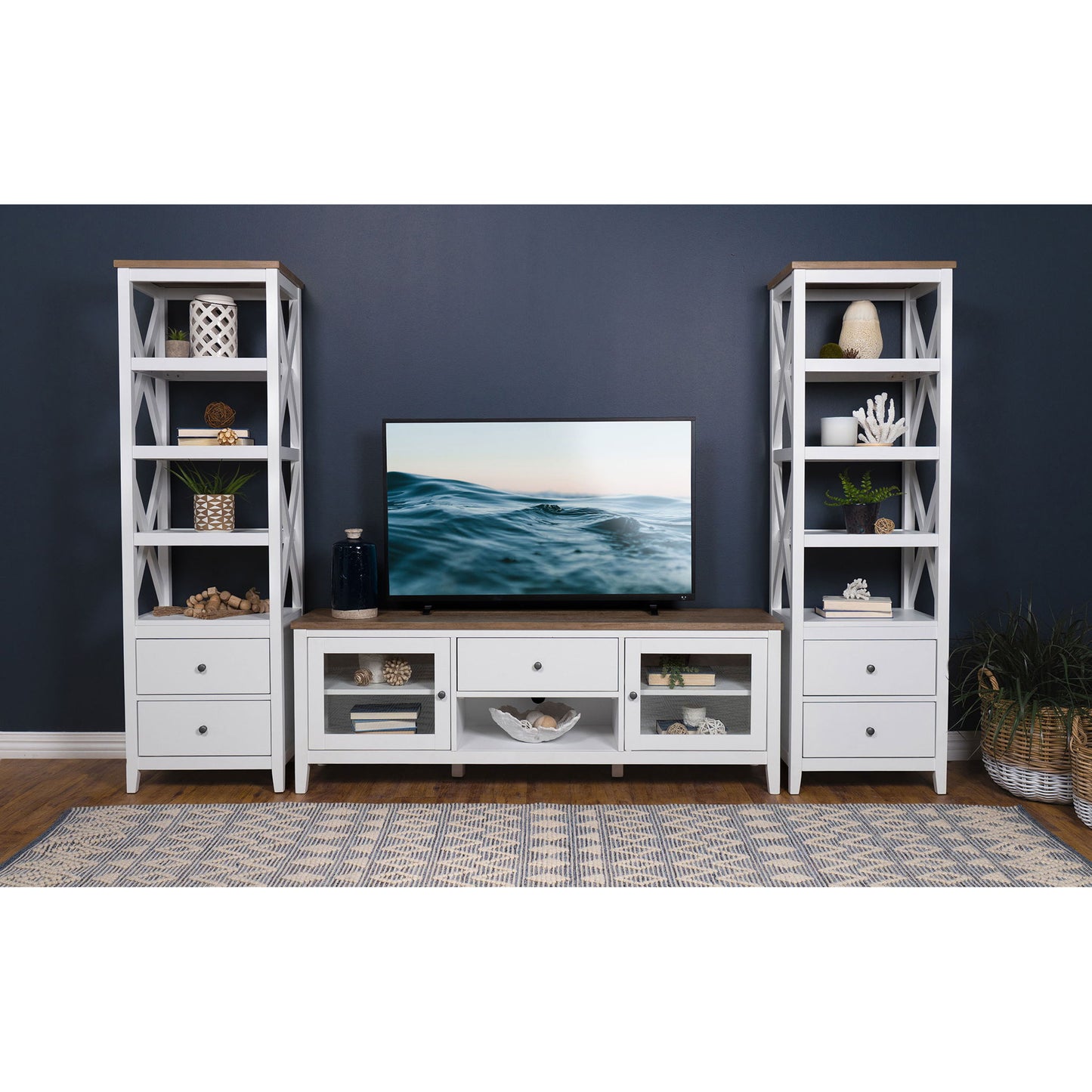 Evanston - 3 Piece 67" TV Stand - White