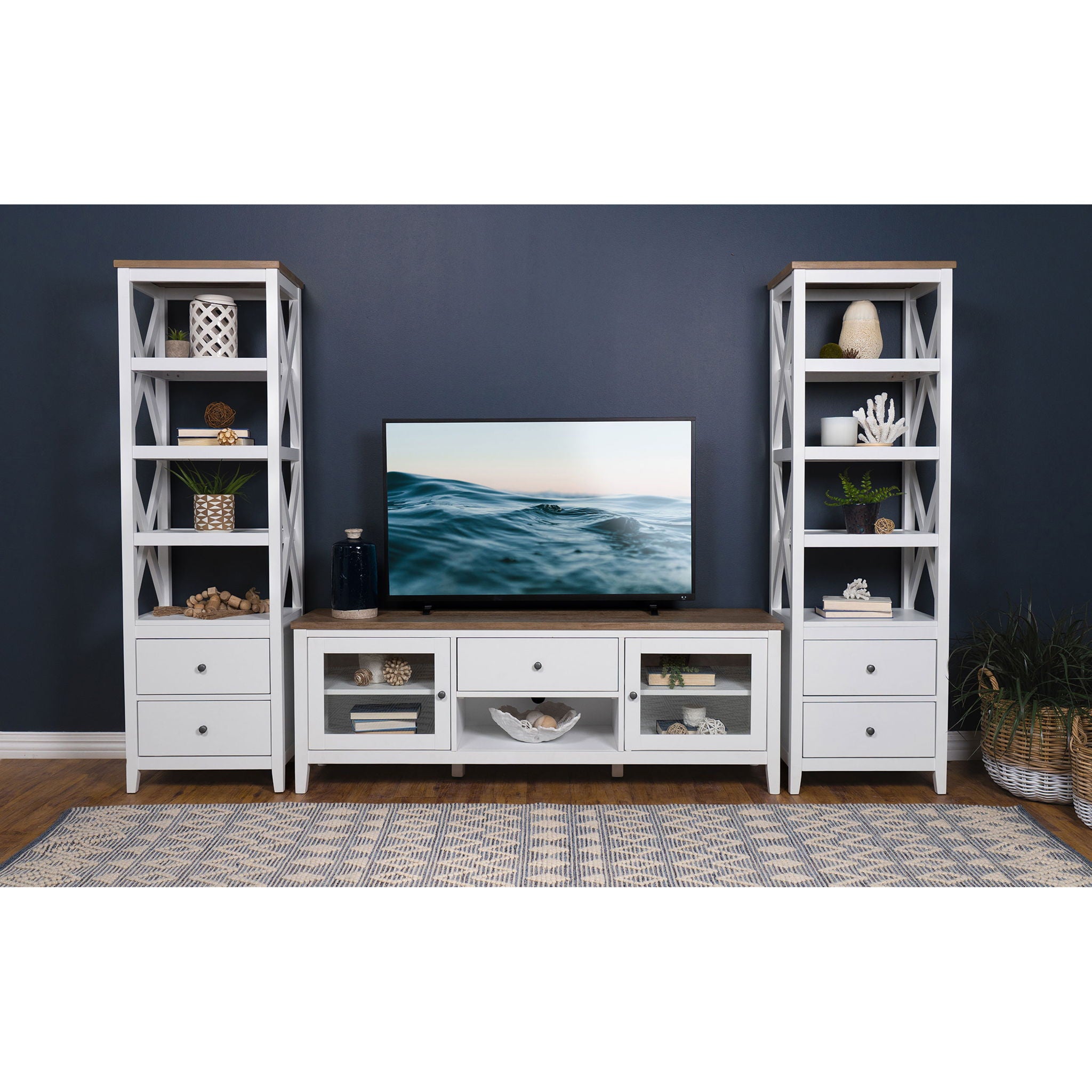 Evanston - 3 Piece 67" TV Stand - White