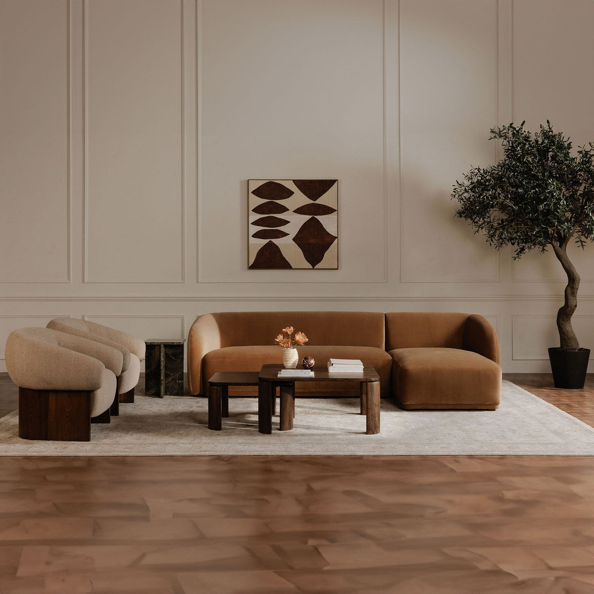 Faye - Right Sectional - Tan
