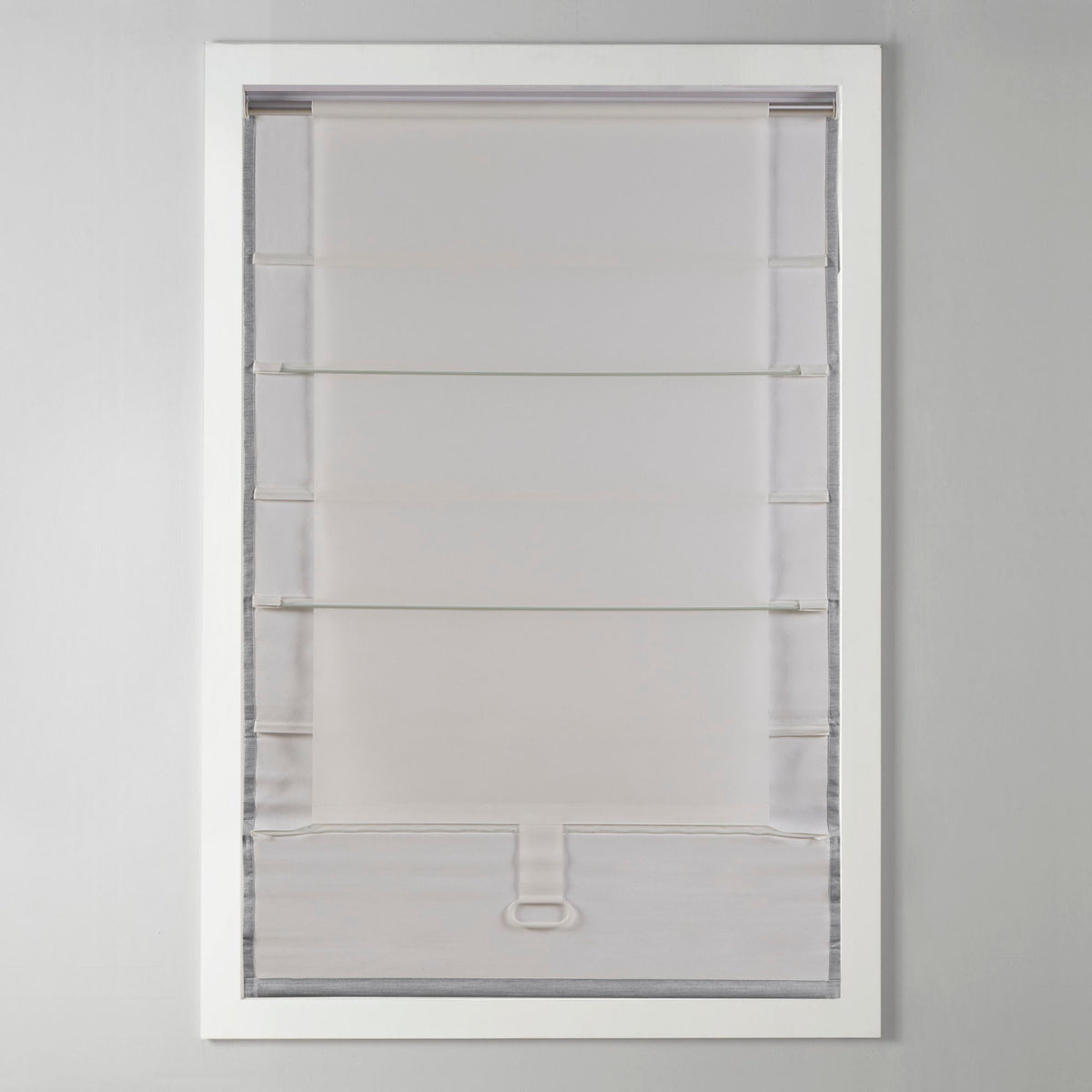 Galen - 33" Basketweave Room Darkening Cordless Roman Shade - Gray