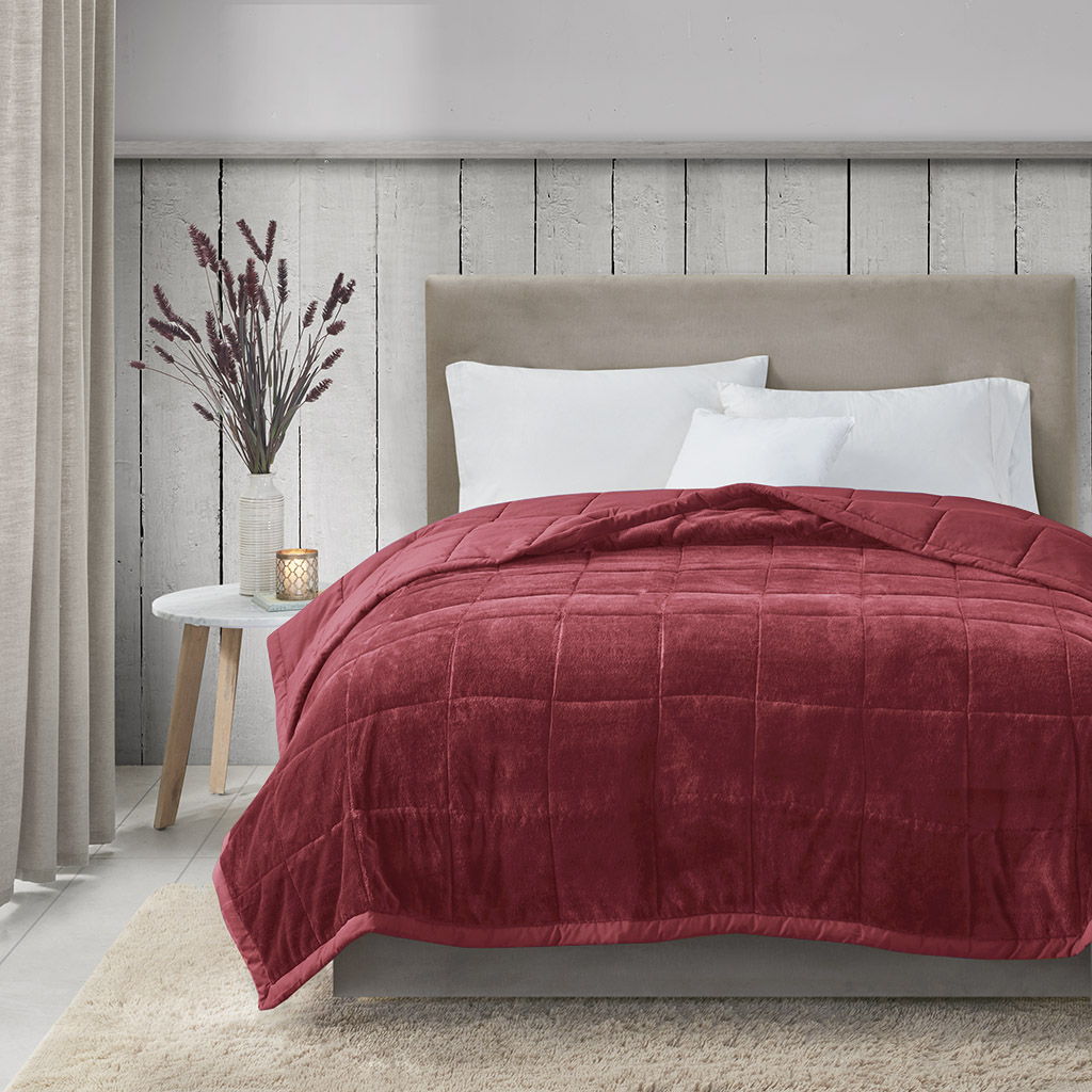 Coleman - Reversible HeiQ Smart Temperature Down Alternative Blanket - Burgundy