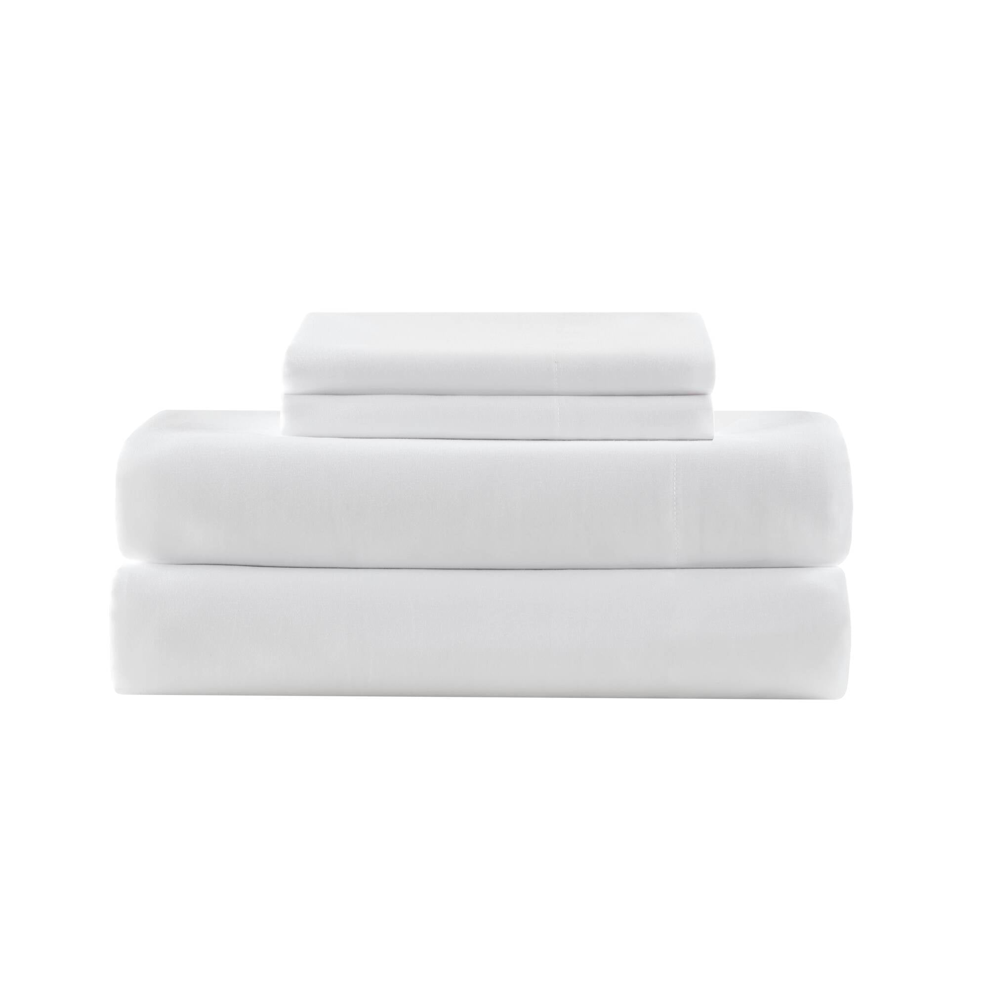 Plain Weave - King Essential Microfiber Sheet Set - Bright White