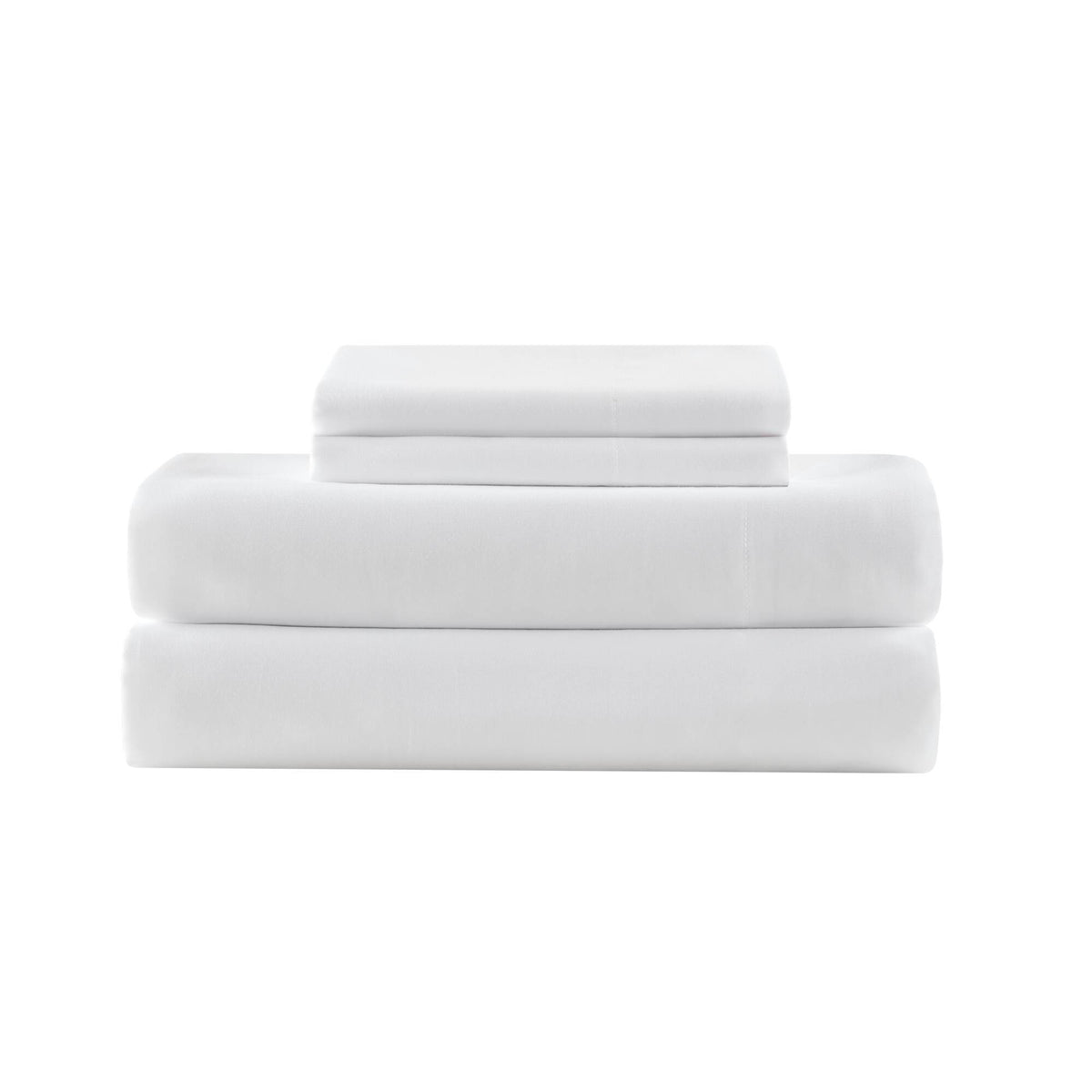 Percale Weave - King Premium Cotton Rich Sheet Set - Bright White
