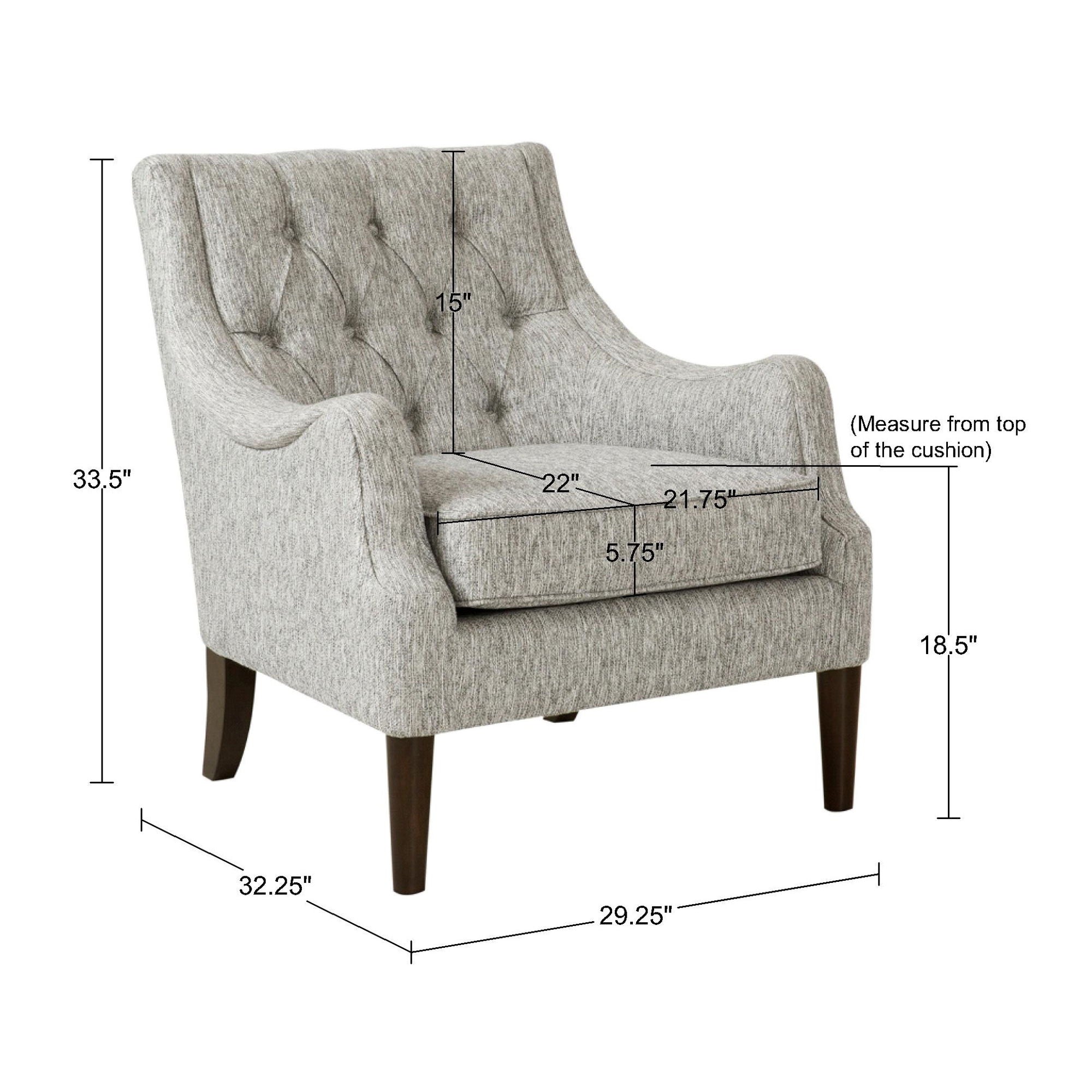 Qwen - Button Tufted Accent Chair - Gray