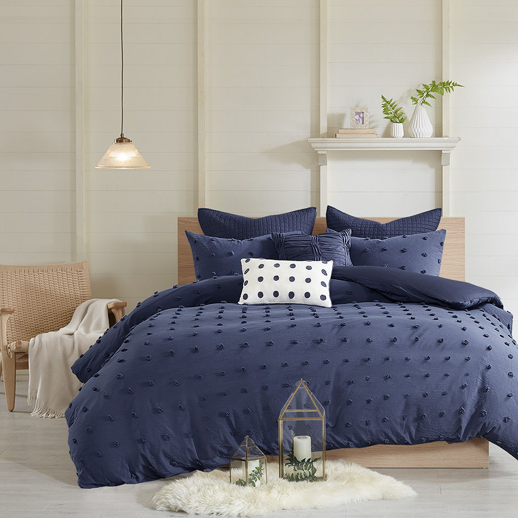 Brooklyn - Cotton Comforter Set - Indigo Blue