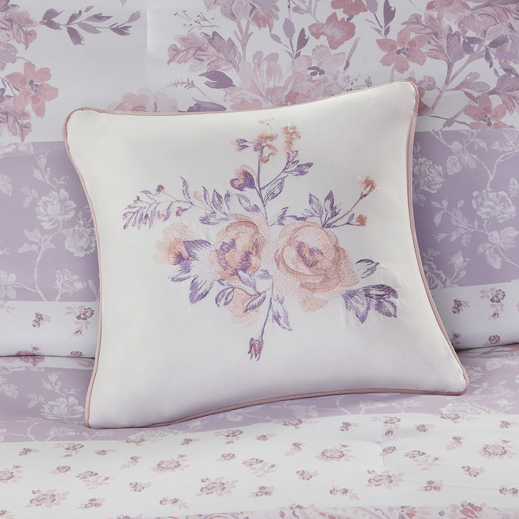 Oliena - Floral Paisley Twin Comforter Set - Pink