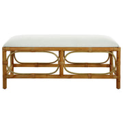 Laguna - Fabric Rattan Bench - White