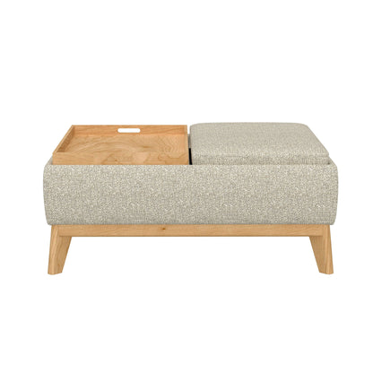 Reversible Tray Ottoman - Tan