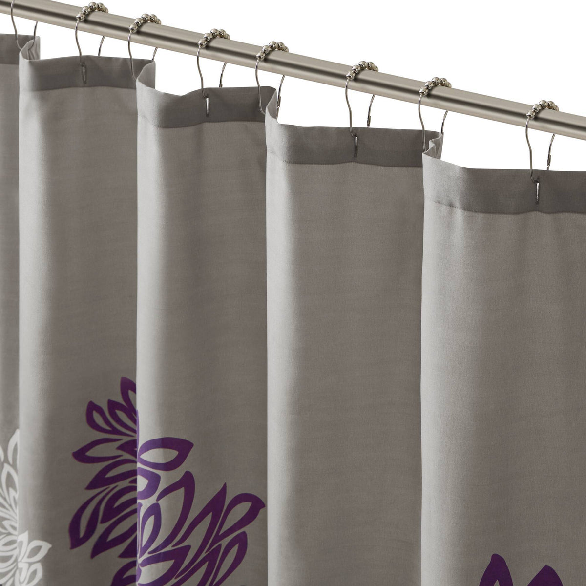 Maible - Printed Floral Shower Curtain - Purple