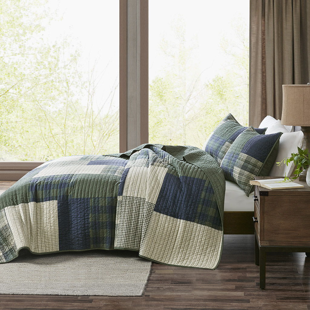 Mill Creek - King Oversized Quilt Set - Green